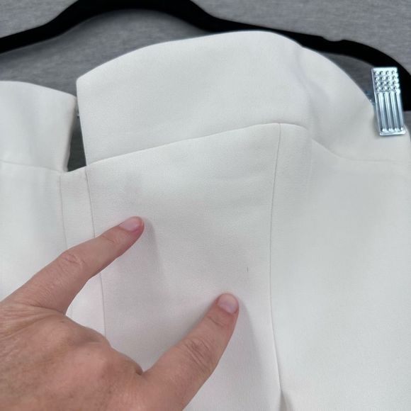 Keepsake the Label Sweetheart Neck Strapless Divide Bodycon Dress White Sz Large - Picture 5 of 11